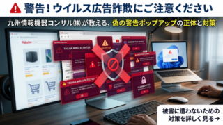急なウイルス感染警告！！ポップアップ式広告詐欺とは！？